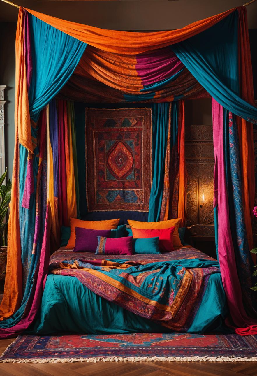 33. Sari Fabric Bed Canopy Ideas-1