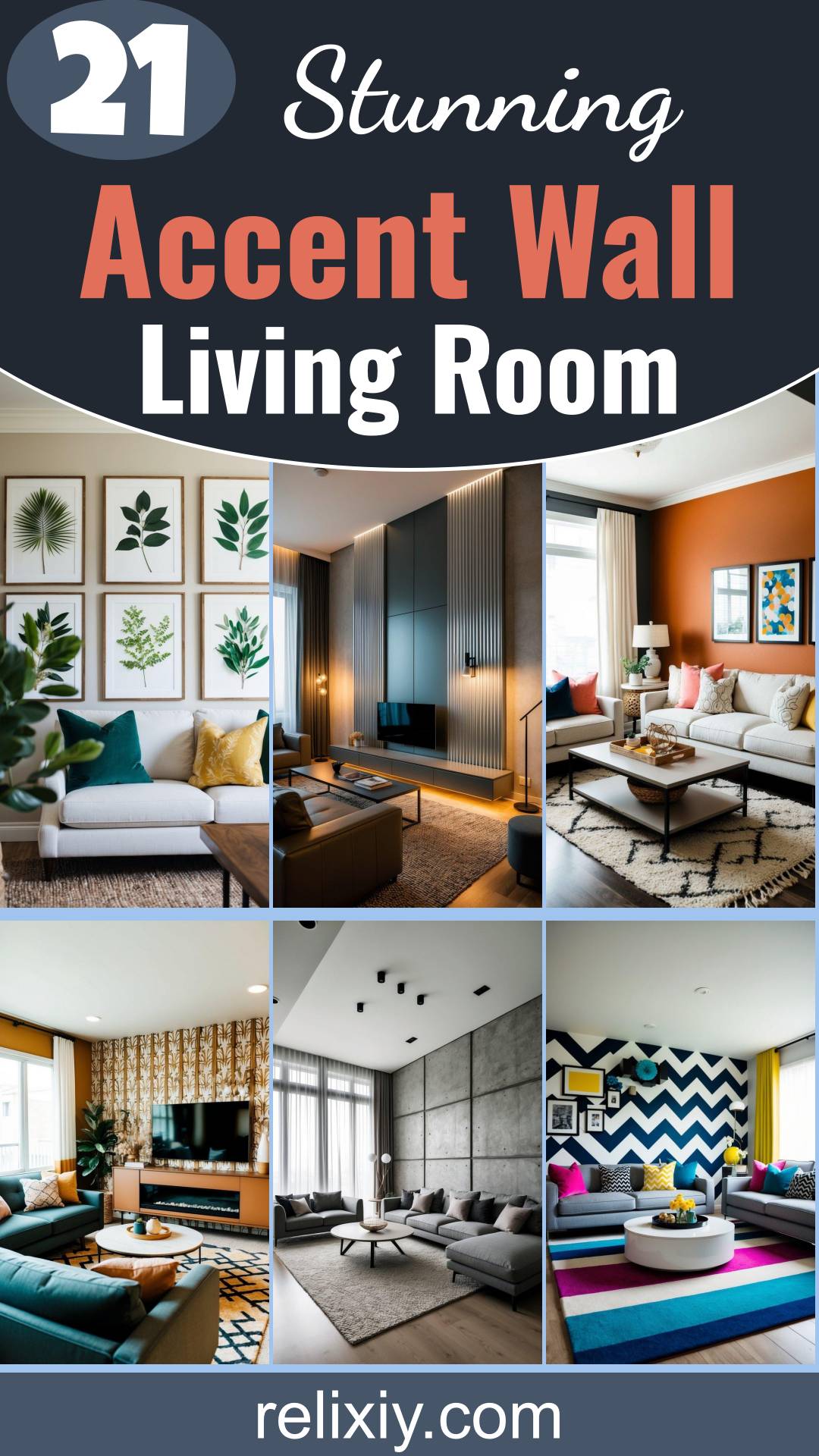 21 Stunning Accent Wall Ideas for Your Living Room | Relixiy