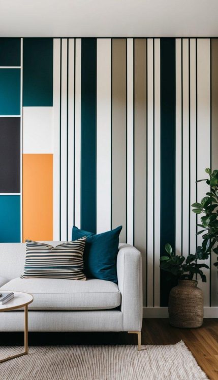 21 Stunning Accent Wall Ideas for Your Living Room | Relixiy - Minimalist Accent Wall Colour Palette