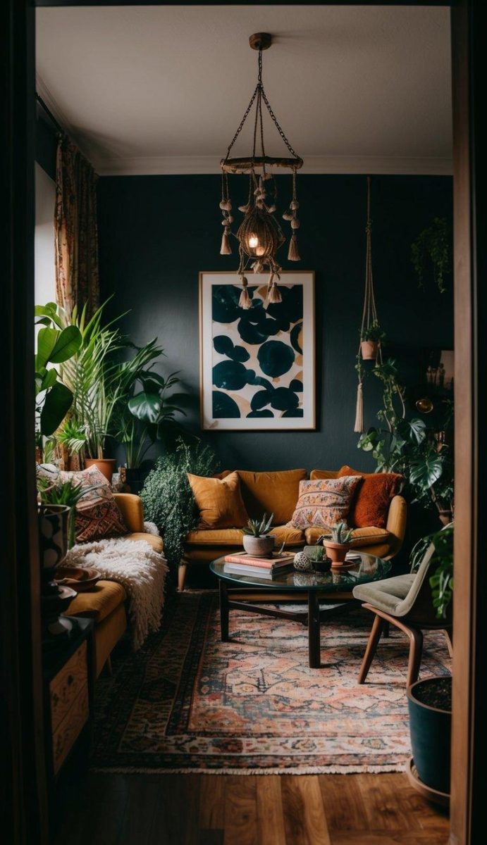 21 Cozy Dark Boho Living Room Ideas to Inspire You | Relixiy Blog