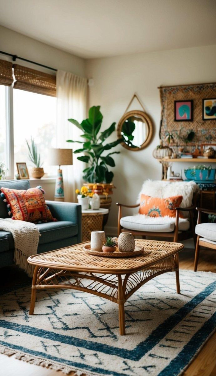 21 Chic Boho Mid-Century Modern Living Room Ideas | Relixiy